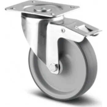 Dvoukolový ruční vozík Pojezdové kolečko PJR 160, otočné s brzdou, plotna