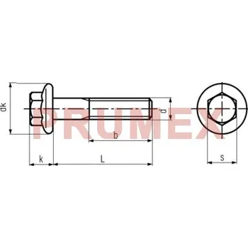 Šroub Šroub šestihranný s límcem DIN 6921 M16x60-10.9 bez PÚ