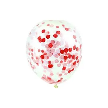 Balónek Balónek konfety červené, 5 ks, 30 cm