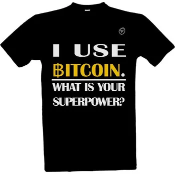 Tričko s potiskem bitcoin - superpower pánské