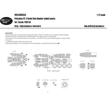Plastikový model New Ware 1/72 Mask PE-2 Soviet Dive Bomber (ZVEZDA 7283)