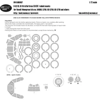Plastikový model New Ware 1/72 Mask B-52 B/D Stratofortress BASIC (REV/MONO)