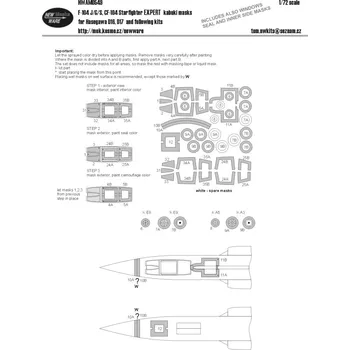 Plastikový model New Ware 1/72 Mask F-104 J/G/S,CF-104 Starfighter EXPERT