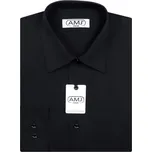 Pánská košile AMJ jednobarevná JD017, černá, dlouhý rukáv, vel. 42