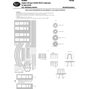 Plastikový model New Ware 1/48 Mask F-14D Tomcat EXHAUST NOZZLES (TAM 61118)