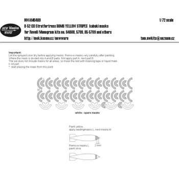 Plastikový model New Ware 1/72 Mask B-52 D Stratofortress Bomb Stripes
