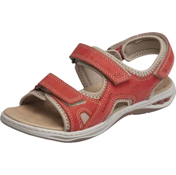 Dámská zdravotní obuv Sante zdravotní obuv *Dámské kožené červené letní sportovní sandály s odpruženou patou na nízkém klínku - zdravotně tvarované PE/00232393-17 TANGERINA SANTÉ/ PEGADA Tabulka dámských velikostí: 37