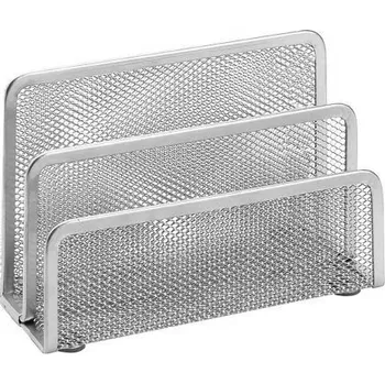 JUNIOR Drátěný stojan na dopisy 2 přihrádky - stříbrný