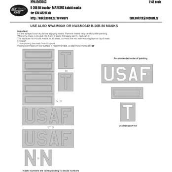 Plastikový model New Ware 1/48 Mask B-26B-50 Invader MARKING (ICM 48281)