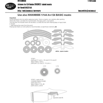 Plastikový model New Ware 1/144 Mask An-124 Ruslan ENGINES (REV 04221)