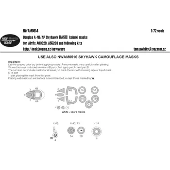 Plastikový model New Ware 1/72 Mask Douglas A-4B/4P Skyhawk BASIC (AIRF)