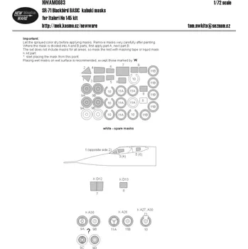 Plastikový model New Ware 1/72 Mask SR-71 Blackbird BASIC (ITALERI 145)