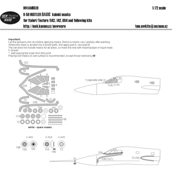 Plastikový model New Ware 1/72 Mask Convair B-58 Hustler BASIC (ITA/TEST.)