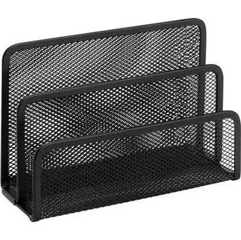 JUNIOR Drátěný stojan na dopisy 2 přihrádky - černý