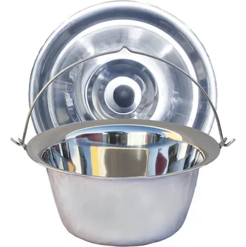 Kempingové nádobí Nerezový kotlík 6 L (0,8 mm) + nerezová poklice