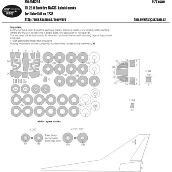 Plastikový model New Ware 1/72 Mask Tu-22M Backfire BASIC (ITAL 1238)
