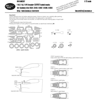 Plastikový model New Ware 1/72 Mask F-8E,F-8J,F-8P Crusader EXPERT (ACAD)