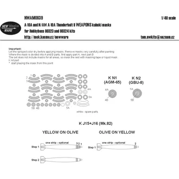 Plastikový model New Ware 1/48 Mask A-10A, N/AW A-10A Thunderbolt II WEAPONS