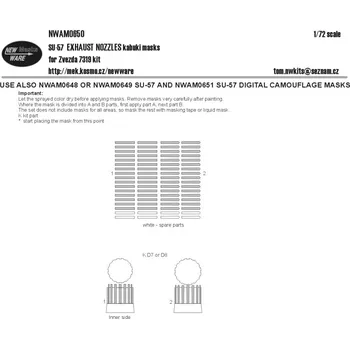 Plastikový model New Ware 1/72 Mask SU-57 EXHAUST NOZZLES (ZVEZDA 7319)