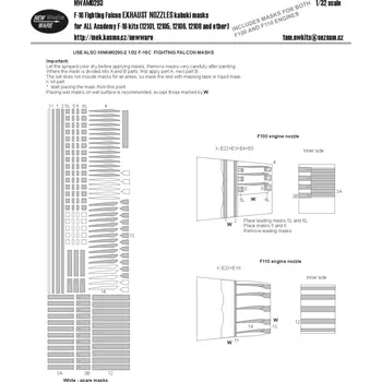 Plastikový model New Ware 1/32 Mask F-16C Fighting Falcon EXHAUST NOZZLES