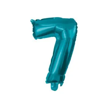 Fóliový balónek číslo 7 - tyrkysový, 32 cm