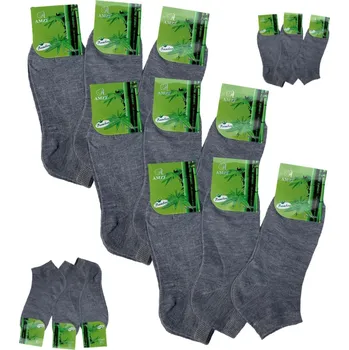 Pánské ponožky PeSaiL Pánské ponožky kotníkové bambusové 4 páry, velikost 39-42 Barva: Šedá, Velikost: 39-42