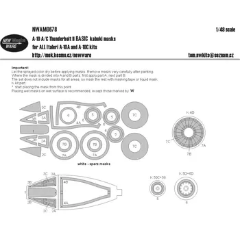 Plastikový model New Ware 1/48 Mask A-10 A/C Thunderbolt II BASIC (ITALERI)