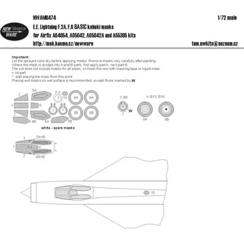 Plastikový model New Ware 1/72 Mask E.E.Lightning F.2A/F.6 BASIC (AIRFIX)