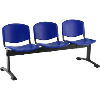 Plastové lavice ISO I,3-sedák, černé nohy-modrá + doprava ZDARMA