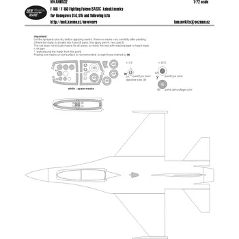 Plastikový model New Ware 1/72 Mask F-16B/F-16D Fighting Falcon BASIC (HAS)