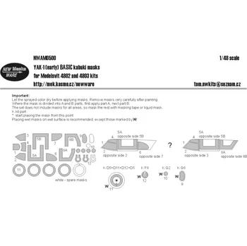 Plastikový model New Ware 1/48 Mask YAK-1 (early) BASIC (MSVIT 4802/4803)