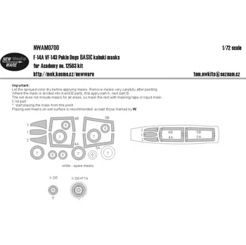 Plastikový model New Ware 1/72 Mask F-14A VF-143 Pukin Dogs BASIC (ACAD)