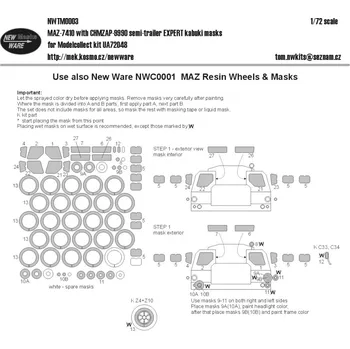 Plastikový model New Ware 1/72 Mask MAZ-7410 w/ CHMZAP-9990 EXPERT (MODELC.)