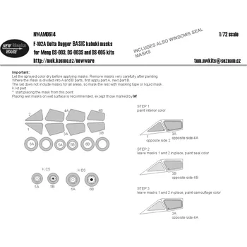 Plastikový model New Ware 1/72 Mask F-102A Delta Dagger BASIC (MENG)