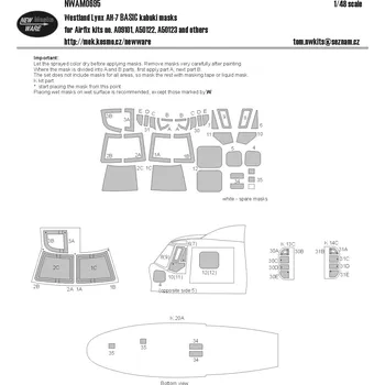 Plastikový model New Ware 1/48 Mask Westland Lynx AH-7 BASIC (ITALERI)