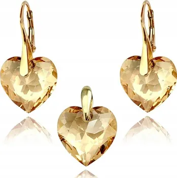 Souprava šperků Pozlacené stříbrná souprava Heart Cut Golden (Dámská stříbrná souprava šperků)