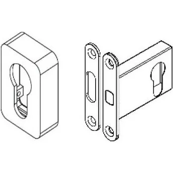 Dveřní kování M&T Rozety obdélníkové 33×47 mm + zámek, SNi / nerez