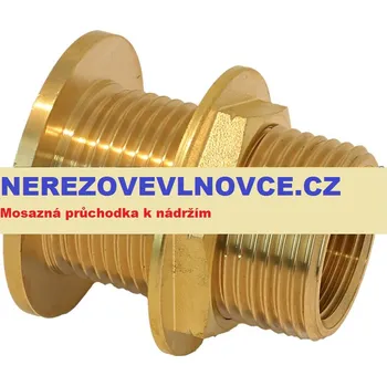 Vodovodní kohout Mosazná průchodka 1/2"x3/8"-50mm k nádrži