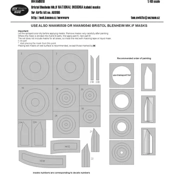 Plastikový model New Ware 1/48 Mask B.Blenheim Mk.IF NAT.INSIGNIA (A09186)