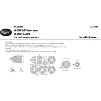 Plastikový model New Ware 1/72 Mask MiG-25RB BASIC (ICM 72173)