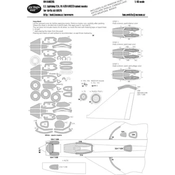 Plastikový model New Ware 1/48 Mask E.E. Lightning F2A,F6 ADVANCED (AIRFIX)