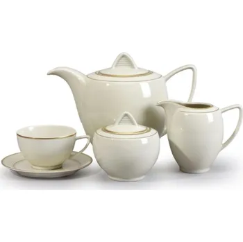 Thun 1794 Čajová souprava, český porcelán, Lea, slonová kost, zlato, Thun, 15 d.