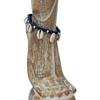 Náramek Kotníkový náramek s mušličkami modrý