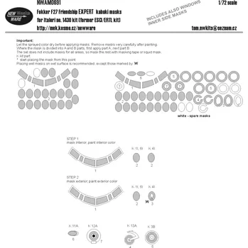 Plastikový model New Ware 1/72 Mask Fokker F27 Friendship EXPERT (ITALERI)