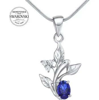 Přívěsek Stříbrný přívěsek SILVEGO NATURE s pravým přírodním topazem Swarovski Gemstone