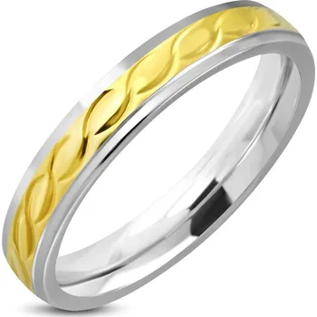 Prsten Ocelový prsten zlacený, šíře 4 mm, vel. 54