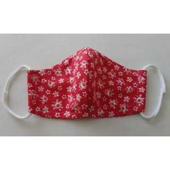 rouška Bavlněná rouška dvouvrstvá s drátkem u nosu - červená