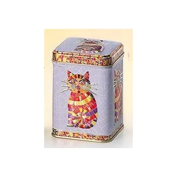 Dóza na potraviny Dóza Kočka mozaika na 50g čaje (Dóza s kočkou, kočka)