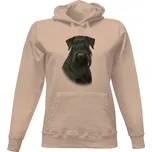 Dámská mikina s kapucí s potiskem Střední knírač dámské