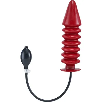 Mister B Inflatable Solid Ribbed Dildo Red XL